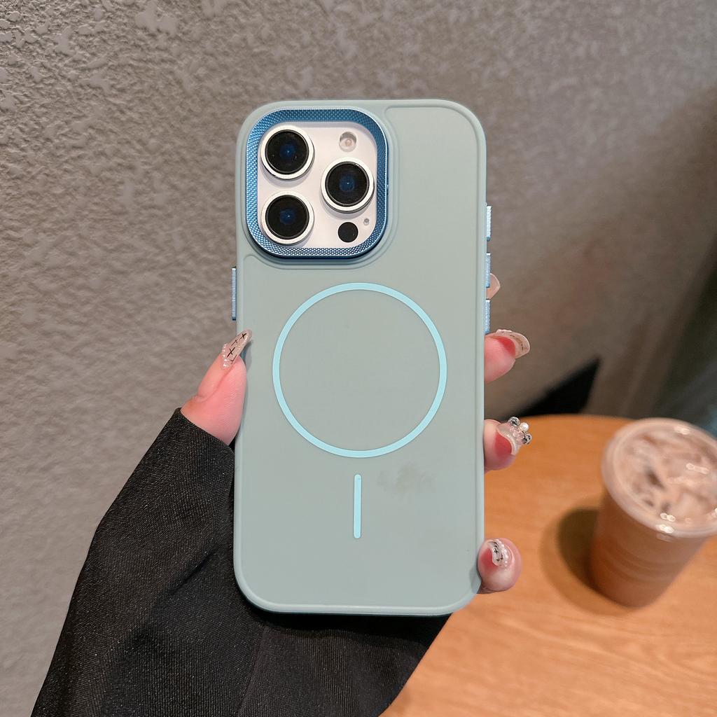 Applicable To IPhone16PRO Thin Ring Magnetic Suction Phone Case Apple 15 Thread Lens Matte 14 Protective Cover