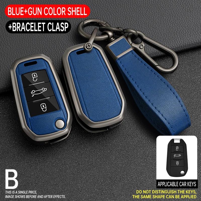 Car Key Case Remote Cover For Peugeot 208 308 T9 508 2008 For Citroen C4 For Opel Corsa Crossland X Auto Accessories