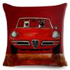Colorful Cartoon Driving Dog Cushion Cover Decor Lovely Pet Animal Pillowcase Polyester Pillow Case for Sofa Home Car xcm