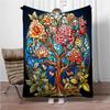 3D Abstract Tree Of Life Flannel Blanket Fluffy Children Sofa Plush Bedspread Throw Lunch Blanket for Sofa Bed Nap Cover Kids