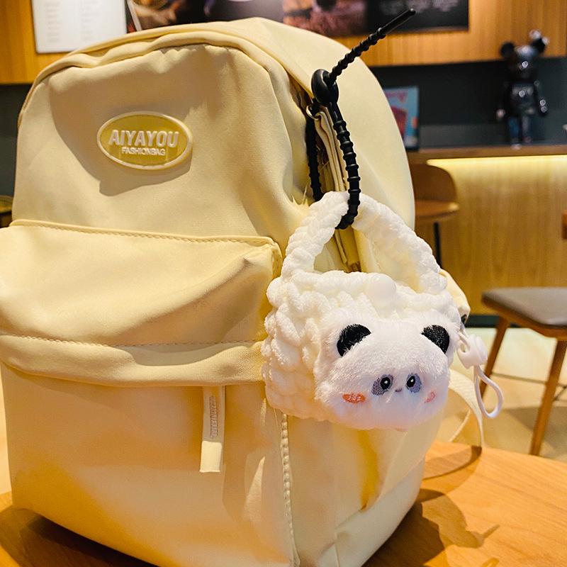 Creative Capibara Crochet Panda Earphone Bag Keychain – Knitted Pendant & Small Gift