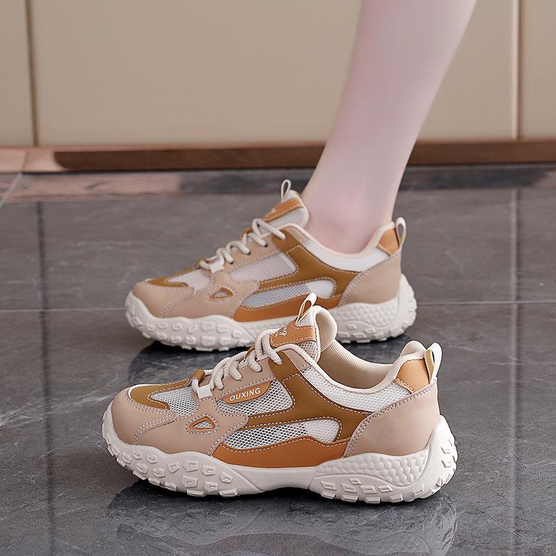 Mesh breathable new dad shoes women 2025 spring student sports running casual sports board shoes women Q3001