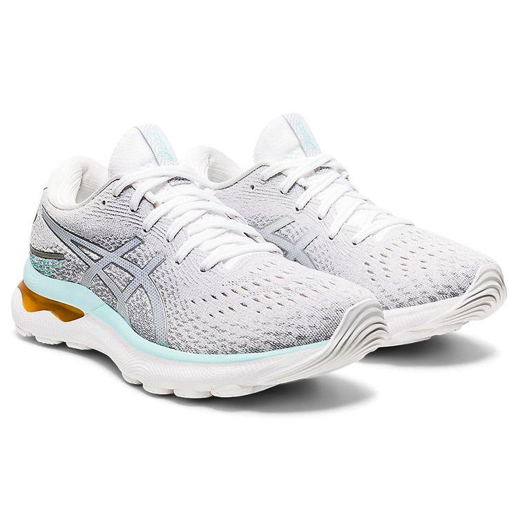 Asics Gel Nimbus 24 Weiß Reinsilber Damen Sneaker 1012B201-100