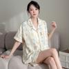 Summer Pajamas Women's Imitation Cotton Korean Cute Cartoon Sweet Student Short-sleeved Loungewear Suit