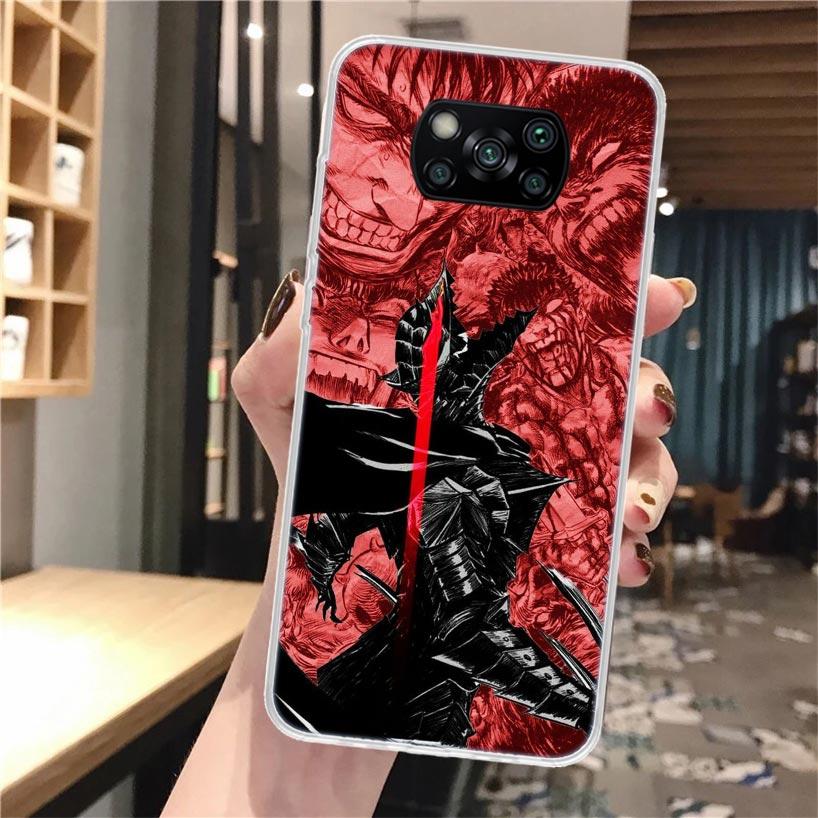 Black White G-Guts B-Berserks Soft Phone Case For Xiaomi Poco X3 X5 X6 X7 Pro X4 NFC F7 Ultra F6 F5 M6 M5S M4 M3 F4 Gt F3 Fundas