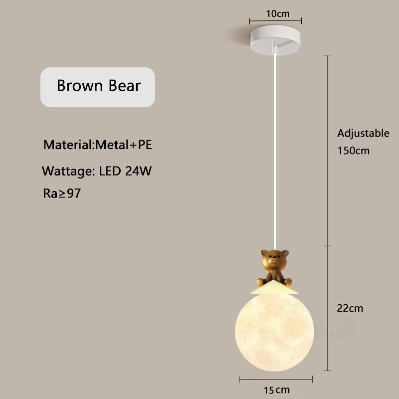 Kreative Cartoon Tier Pendelleuchten für Kinderzimmer Schlafzimmer Nachttischbeleuchtung Glückskatze Astronaut Einhorn Hängelampe