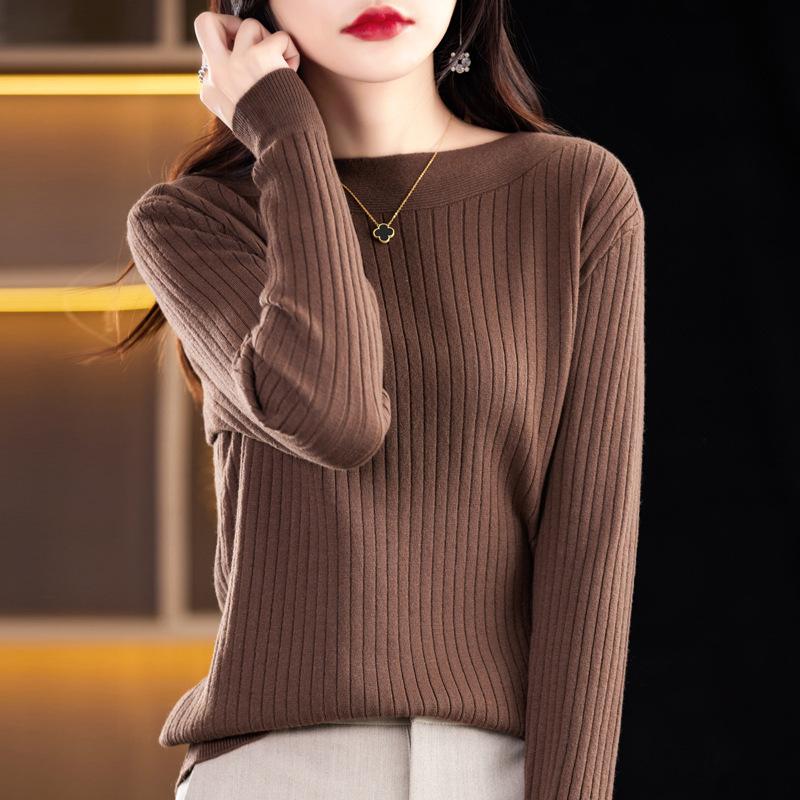 

YYFS женские модные повседневные однотонные свитера на одно плечо с длинными рукавами и осенне-зимним принтом XXL коричневый