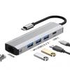 USB-C Hub Multiport Adapter USB-A RJ45 Gigabit Ethernet Docking Station for MacBook Pro USB 3.0 5 Ports in Stock