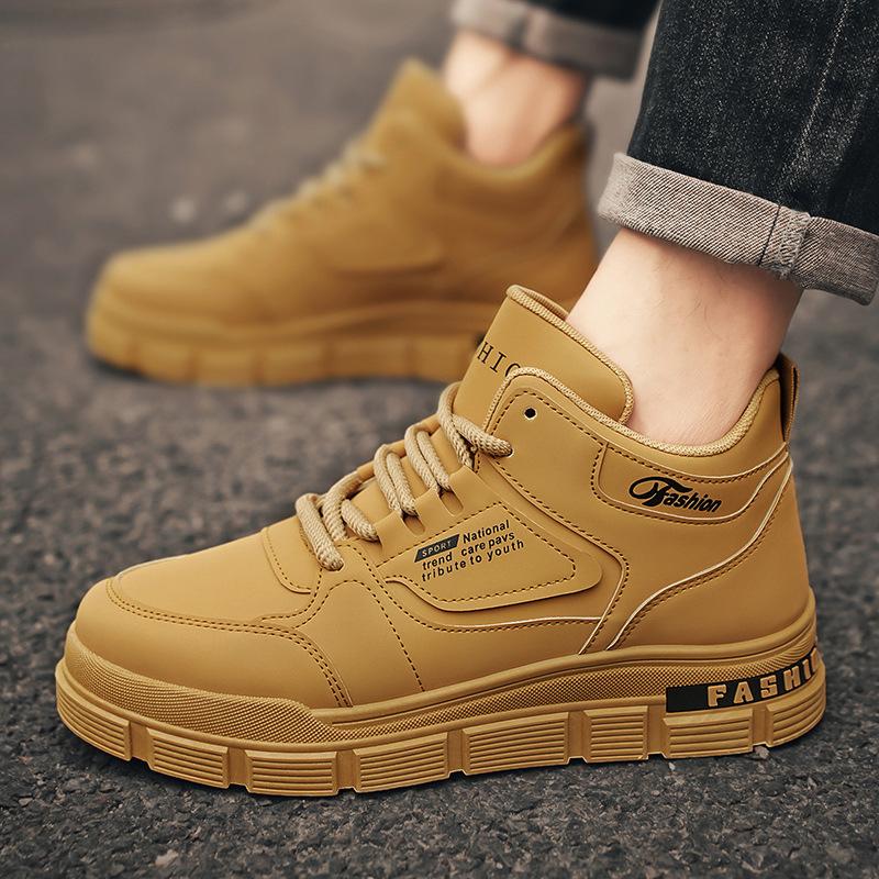 Herrenstiefel Neue High-Top-Leder-Oberfläche Herrenschuhe Outdoor Verschleißfest Mode Sport Laufen Arbeitsstiefel Schneestiefel