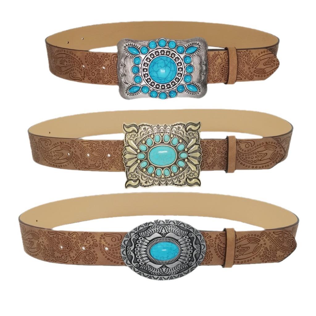 Vintage Court Gem Inlaid Women'S Wide Belt Decorative Clothing Antique Women'S Belt