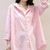 Women's Hooded Shirt Solid Color Drawstring Design Single Breasted Famale Pocket Shirts Summer Fashionable Comfortable Lady Long Sleeved Top