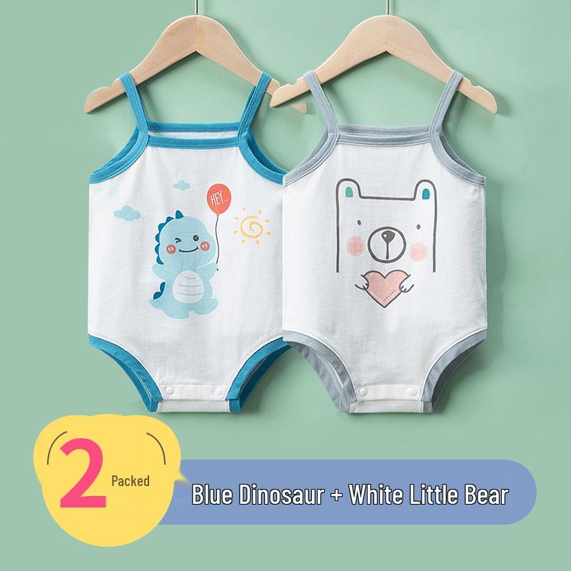 Newborn Infant Sleeveless Romper - Cute Strappy Summer Bodysuit for Boys & Girls