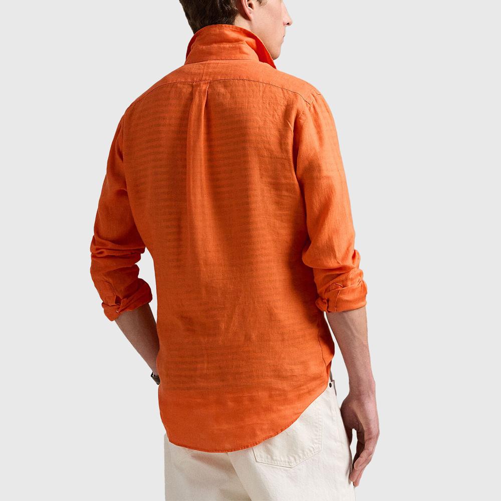 Polo Ralph Lauren Logo Slim Fit Dlouhý rukáv Pánské košile Oranžová 710966294002-100