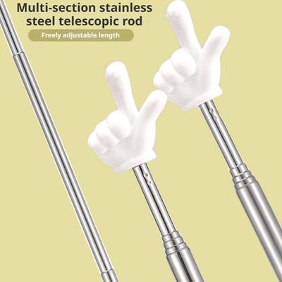 1PC Stainless Steel  School Office Teaching Pointer Telescopic Rod Finger Design Teaching Stick Finger Reading Sticks