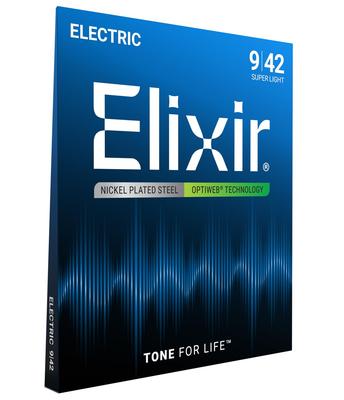 ELIXIR Elixir Electric Guitar OPTIWEB Super Strings, Light, .009-.042, #19002