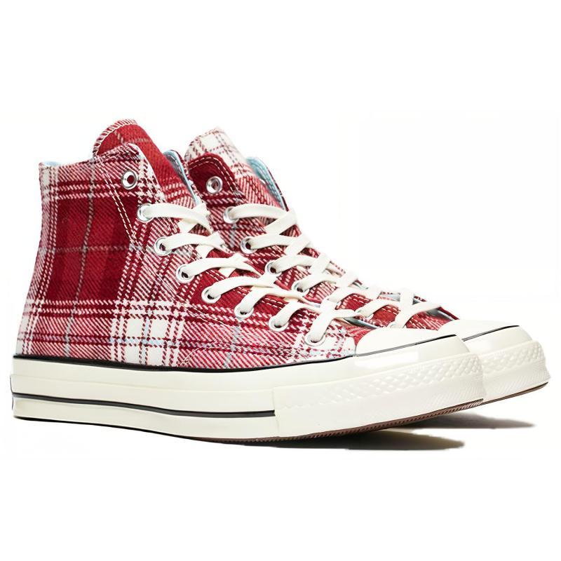 Converse Chuck Taylor All Star 70 Hi Plaid Pack Dark Burgundy