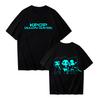 Women's Casual Cotton Luminous Print T-shirt Round Neck Pullover Short Sleeve Top