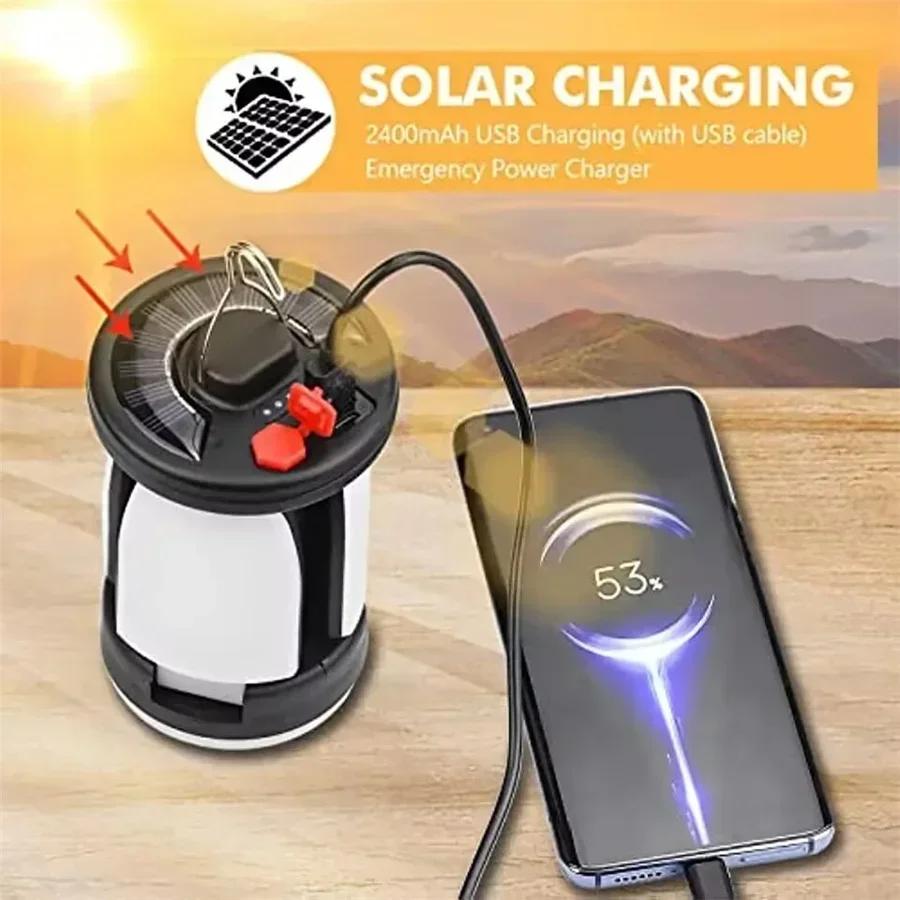 LED Leaf Camping Lamp Outdoor Lighting Hung Emergency Solar USB Rechargeable Tent Camping Lights Fishing Travel Lanterns