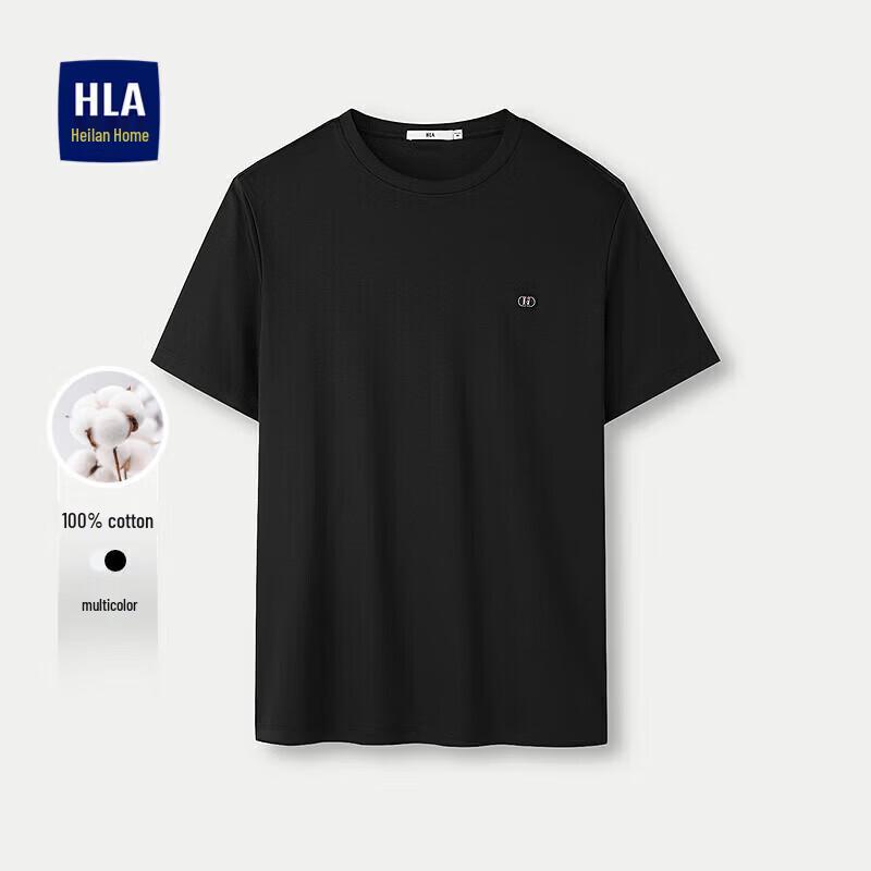 HLA Men's Pure Cotton Liquid Ammonia Round Neck T-shirt