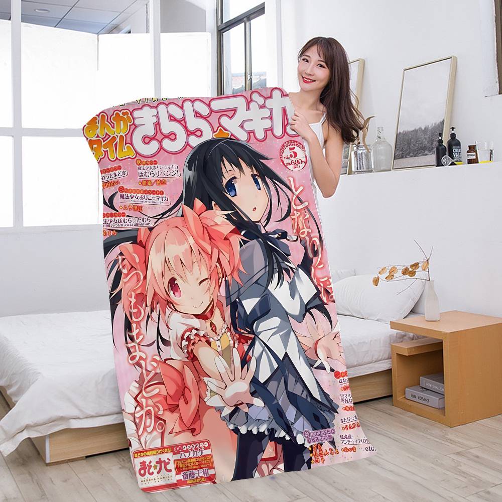 

Puella Magi Madoka Magica Anime Beach Towel For Kids Bath Towel Pool Towel Vacation Gift Picnic Towel Party Gift W30*H60(CM)