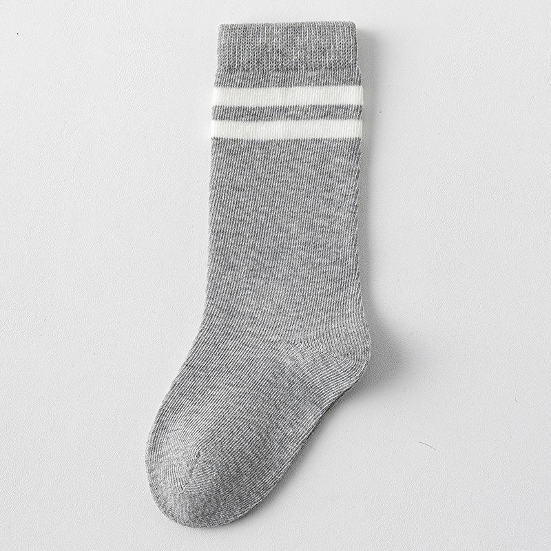 

Детские носки до середины икры для мальчиков и девочек - Чесаный хлопок, Бесшовный дизайн, для Весны, Лета и Осени L 5-8 years, recommended foot length 15-18CM серый