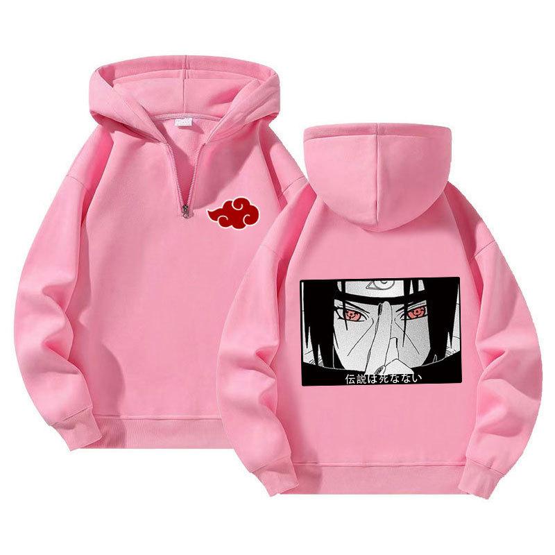 Naruto Anime Pulovr Mikina se čtvrtinovým zipem a kapucí Sportovní Outdoorová Mikina Ležérní Dlouhý Rukáv Pánské Oblečení Mikina Streetwear