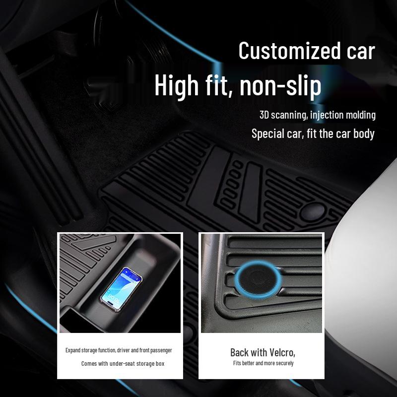 TPE Waterproof Floor Mats for Tesla Model 3 & Model Y - Full Coverage, Custom Fit