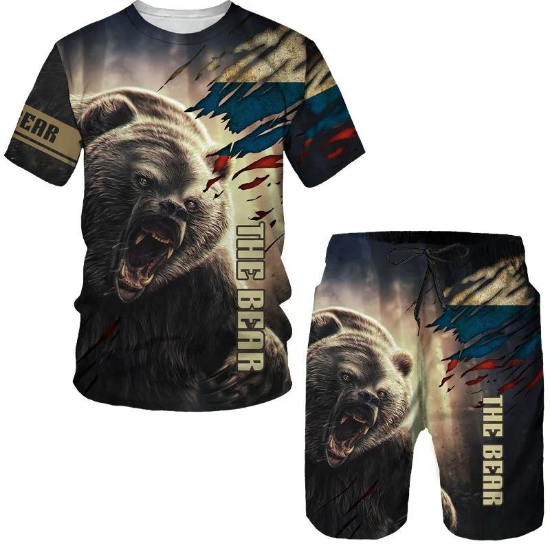 Summer Men s Sports Wear Personalized Men s Fashion Casual Short-Sleeve T-Shirt Set S