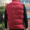Men Cotton Waistcoat Autumn Winter Stand Collar Sleeveless Zipper Placket Jacket with Pockets Solid Color Thickened Quilted Vest Coat