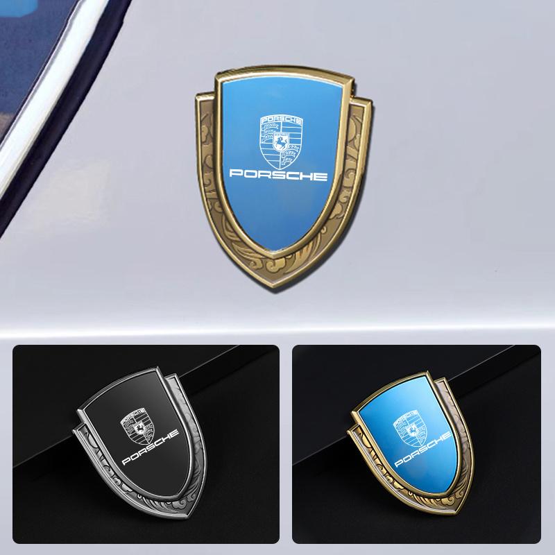 Pegatinas Calcomanías Emblemas Laterales 3D de Metal para Carrocería de Coche Para Porsche Cayenne Panamera Macan 911 718 Taycan Cayman Accesorios Exteriores de Automóvil