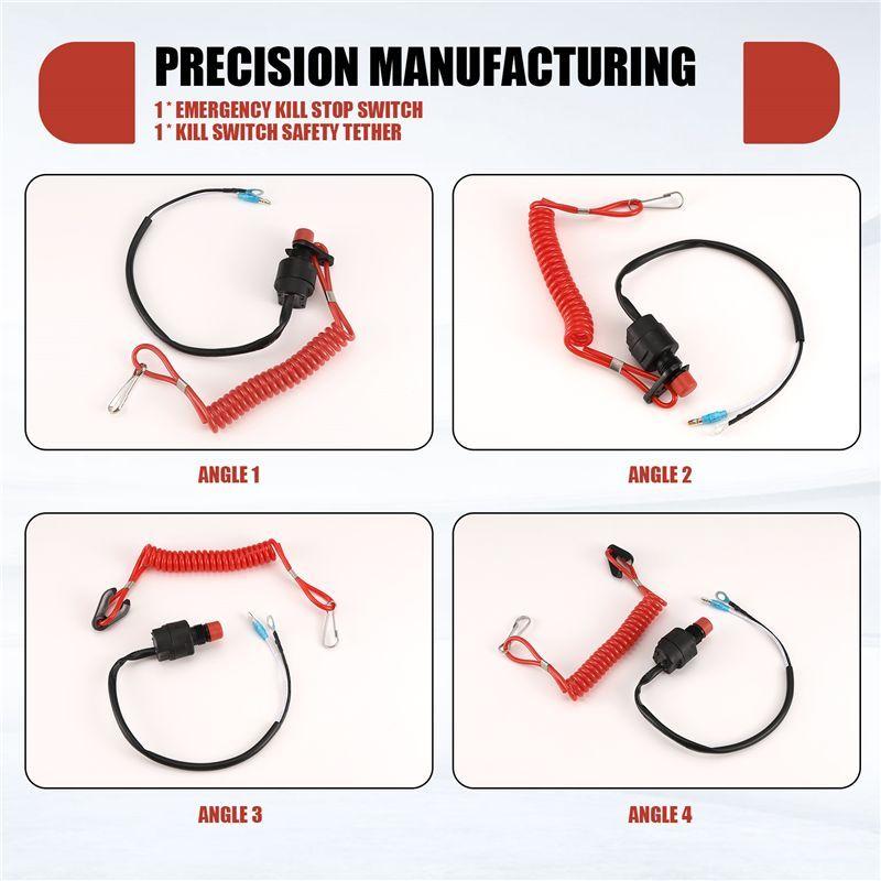 P-Premium-Boat Motor Emergency Kill Stop Switch For /Tohatsu Outboard Stop Kill Switch Cut Off Switches With Safety Tethe