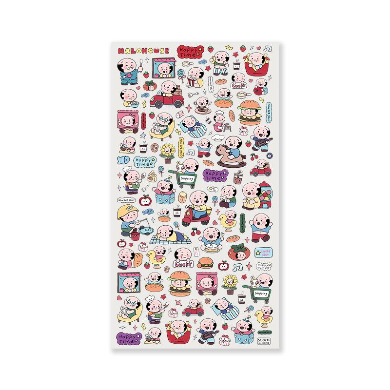 

Sky Original Long Oxygen Wealth Embossed Old Man Small Nose Pen Barrel Cute Gacha CCD Phone Decorative Sticker