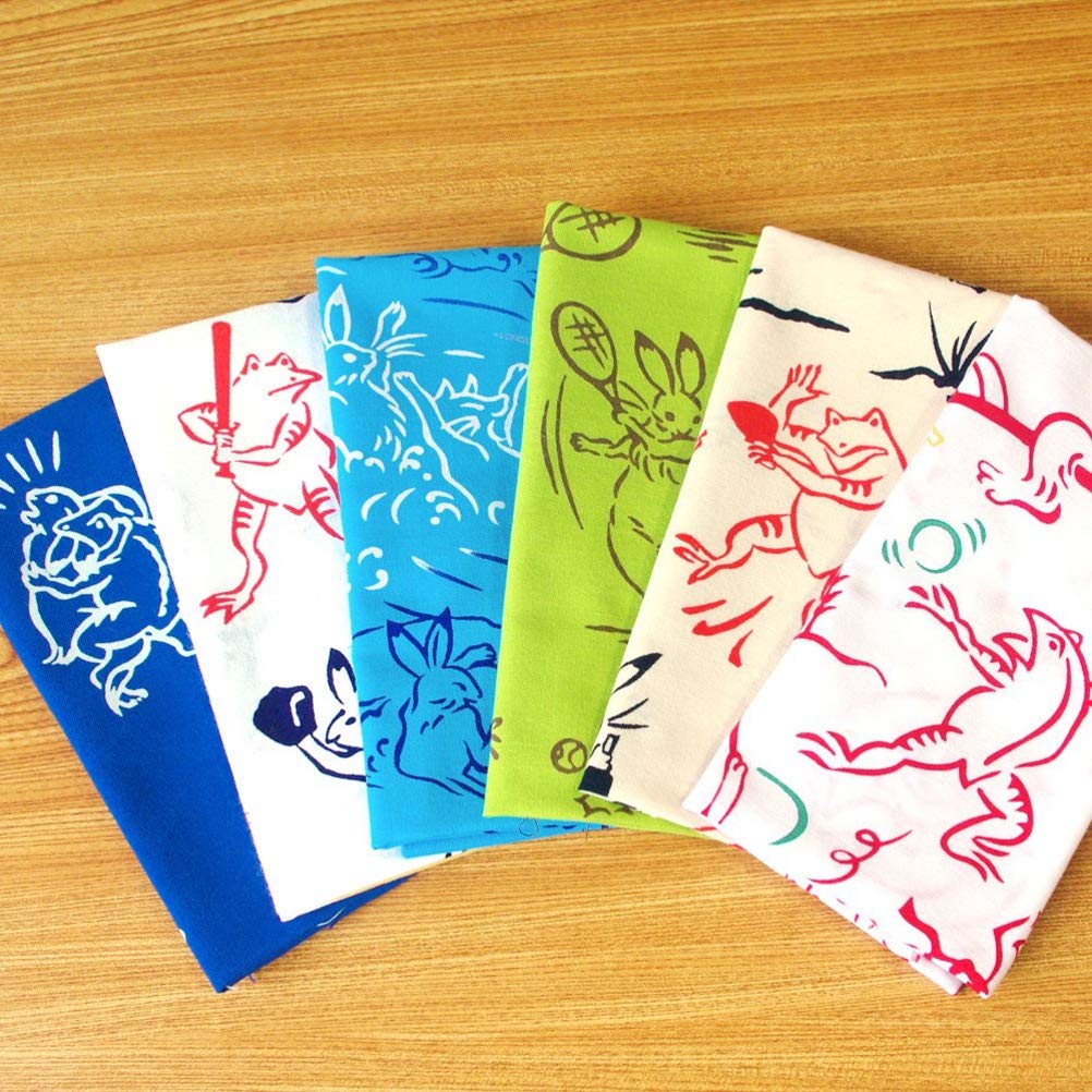 Kenema Tenugui Hand 35 x Orchestra 50157 Miyamoto-Towel Japanese-Made Chū-dyed Towel, 90cm, Choju-giga Design,