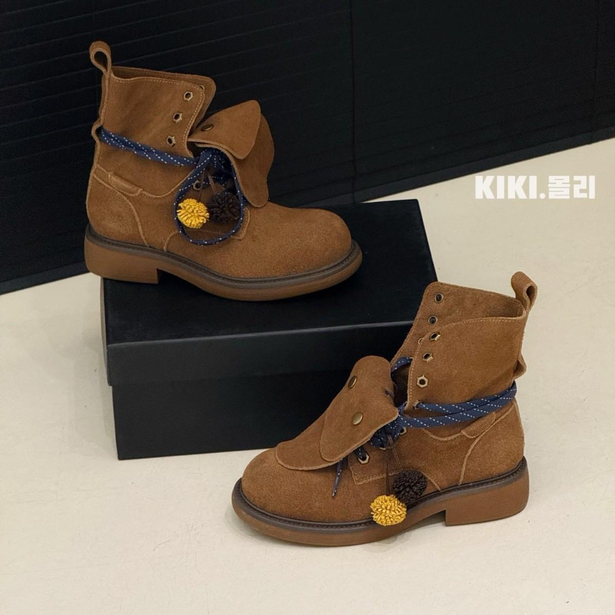 

2025 new Korean version thick-soled non-slip matte leather Martin boots women s breathable short boots heightening casual shoes fashionable and ver 40 жёлтый