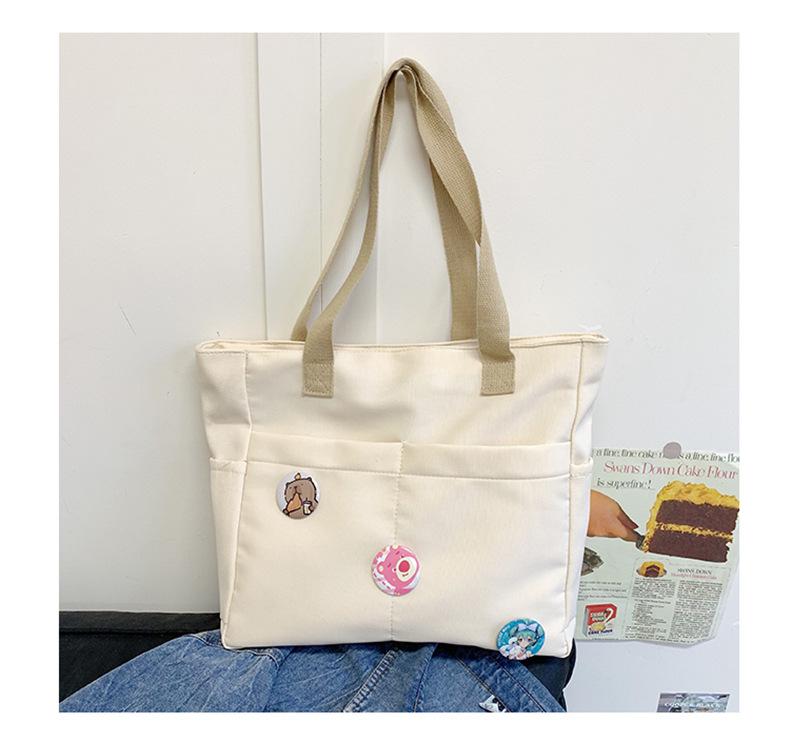 Japanese large-capacity canvas shoulder bag, light fashion trend women's business trip tote bag, commuter armpit bag