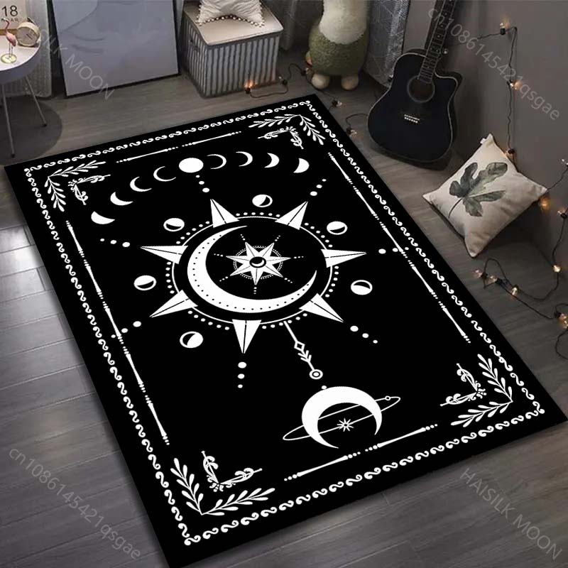 

Ковер с принтом черного магического круга, лунного гадания, арт, для гостиной, спальни, прикроватный, под диван, на стол, напольный коврик, домашний ковер, декор 40x60cm (16x24in)
