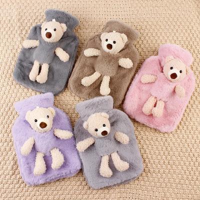 Kawaii Hot Water Bags Cute Bear Rubber Hand and Foot Belly Warmer Explosion-proof Hot Water Bottles for Women Period Pain
