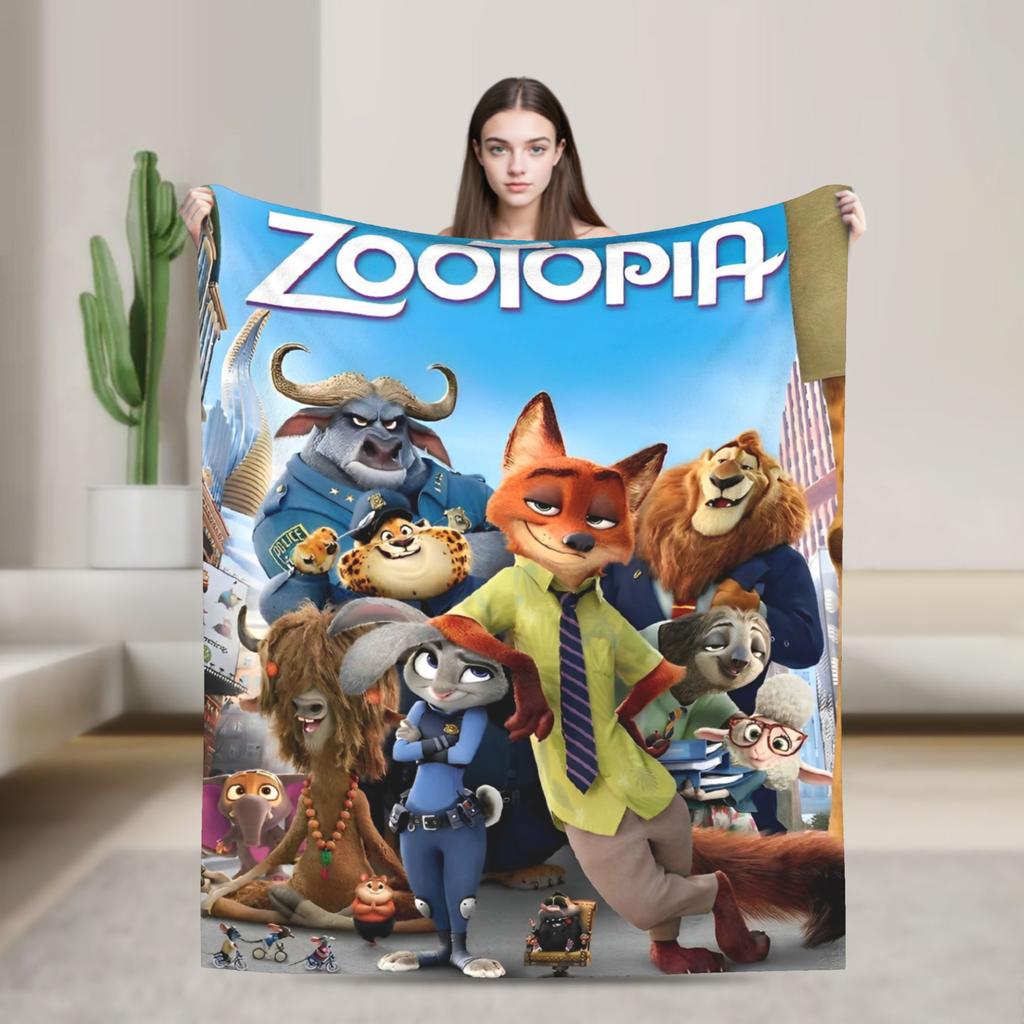 Zootopia Blanket Flannel Funny Warm Throw Blankets for Coverlet Winter