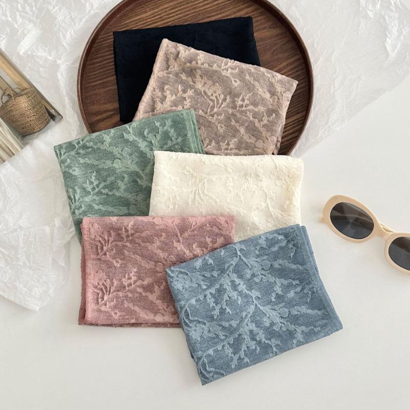 Silk scarf new double-sided pattern texture cotton and linen neck protection small scarf headband headband triangular scarf waist tie
