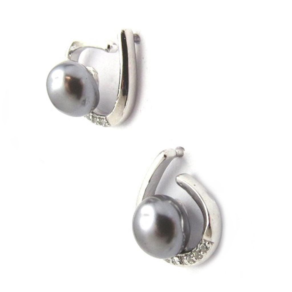Les Trésors De Lily [L7682] - Silver 'Sissi' Earrings Silver Gray (rhodium Plated) - 13x12 Mm