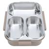 1.2L Lunch Box Container 304 Stainless Steel 3 Compartments Portable Detachable Food Warmer Food Container Khaki
