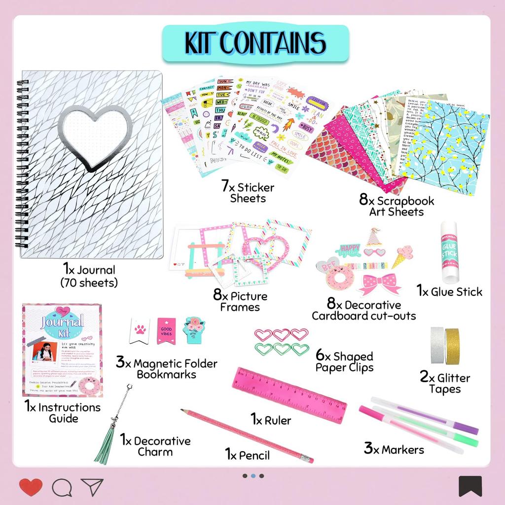 Eggbox Stationery Set for Girls Diary Set with Ring Notebook and Sticker Book Cute Stationery with Stylish Design Perfect for Elementary School