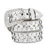 Bling Bling Sparkling Rhinestone Studded Western Metal [Lamerry] Belt, Belt, Buckle, 115cm, Men's & Women's (Silver)