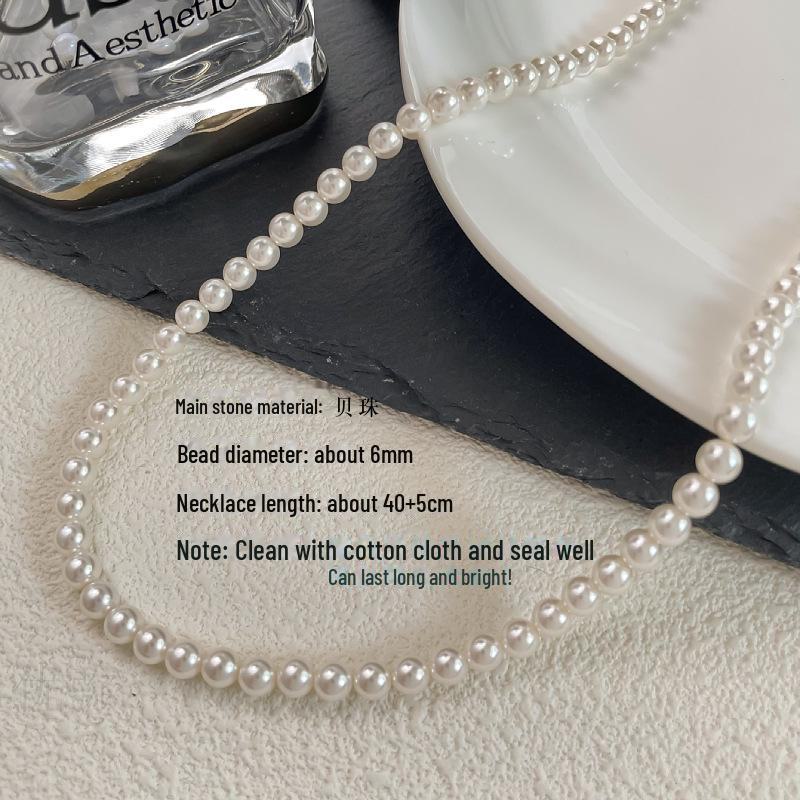 Handmade High-End Beaded Necklace: Versatile, No-Fade Natural Stone Design for Women