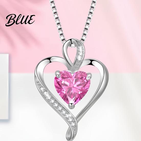 Dainty Necklace Heart Cubic Zirconia Love Pendant Birthday Trendy Jewelry