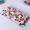 43cm Artificial Flowers Rose&lily Wall Arches Decor Artificial Rose Lily Flowers Party Stage Supplies Table Centerpiece Decor
