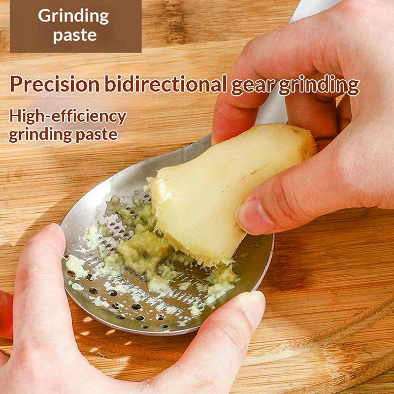 Stainless Steel Ginger Grater Spoon Garlic Ginger Spoons Versatile Kitchen Ginger Masher For Mincing Garlic Fruits And Vegetable