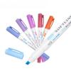 Kawai Stationery Double Ended Highlighter Fluorescent Soft Color Dark Painting Marker Pen Set of 5 Office School Supplies Lovely