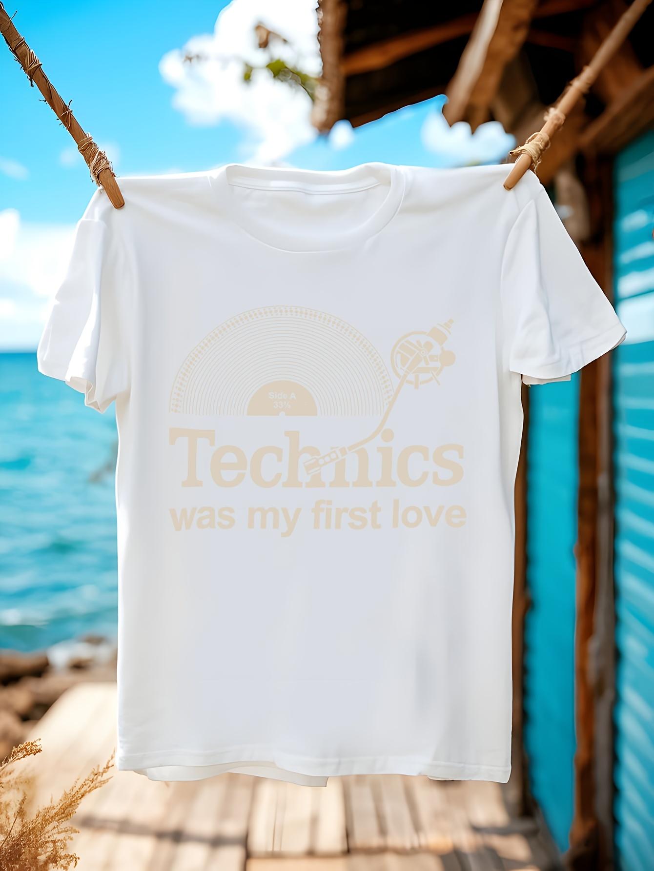 Vintage DJ Turntable Graphic Tshirt Technics Was My First... M