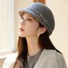 French Woolen Cap Women's Fashion Foreign Style Top Hat Autumn and Winter Warm Equestrian Hat Fisherman Hat